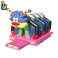 Château gonflable commercial portable de qualité supérieure, facile à installer, en forme de chenille