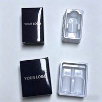 Boîtes noires brillantes personnalisées avec logo imprimé et insert en blister pour produits cosmétiques en flacon de peptides pour soins de la peau