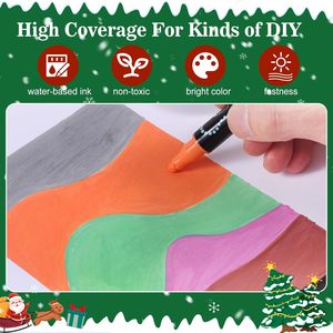 Marcadores de <span class=keywords><strong>Pintura</strong></span> Acrílica de Doble Punta Bview Art, 30 Colores Premium, Resistentes al Agua, Punta Fina para Papel, Roca, Madera, Tela, Lienzo, Vidrio - Product Image 3