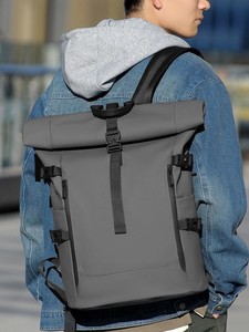 15.6" Unisex Waterproof PU <b>Laptop</b> <b>Backpack</b> Polyester Zipper Closure Large Capacity Eco-Friendly Arcuate Shoulder Strap Outdoor - Product Image 1
