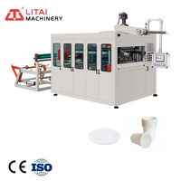 Machine de thermoformage automatique en plastique PS jetable et biodégradable pour assiettes, gobelets et couverts