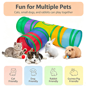 Túnel Plegable para Gatos, Casa de Juegos Portátil para Mascotas, Túnel para Cachorros, para Perros Pequeños, Corralito Transpirable para Mascotas, Juguete para Gatos de Interior y Exterior - Product Image 3