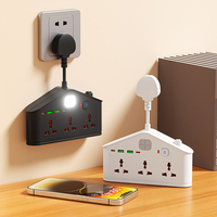 Prise murale multi-prises universelle rotative avec port USB-C, rallonge de charge 13A en ABS avec protection contre les surcharges et lampe de nuit LED