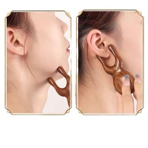 Bâton de massage facial imitation bois de pêche, outil d'acupression manuel pour le lifting du visage et du cou et le déblocage des méridiens - Product Image 1