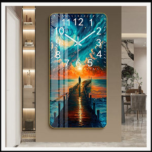 Reloj de Pared con Diseño de Atardecer y Paisaje Marino Azul para Casa de Playa, Hotel Costero, Resort, Pasillo, Sala de Estar - Product Image 1