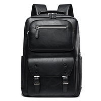 Sac à dos pour ordinateur portable en cuir PU tendance, imperméable, pour voyages d'affaires, sac d'ordinateur portable de 15,6 pouces, grande capacité, pour hommes
