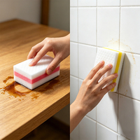 Éponge en mélamine blanche épaisse multi-usages, écologique, à trois couches, haute densité, pour le nettoyage et l'élimination de la rouille, vente en gros