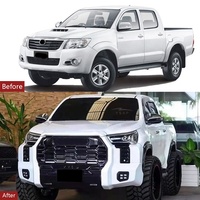 Kit carrosserie Hilux Vigo 2022+ pour 2004-2015 Nouveau kit de pare-chocs en plastique pour Tundra Type Lifting de visage Avant et arrière
