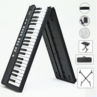 Piano Numérique Professionnel et Pliable, 88 Touches Rechargeables, Clavier Musical Portable