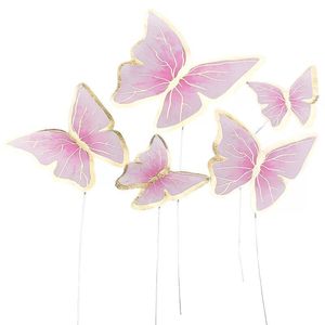 Lot de 5 décorations de cupcakes en papier papillon pour gâteaux d'anniversaire et de mariage - Product Image 4
