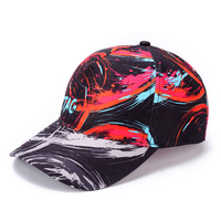 Casquette de baseball sportive ajustable à 6 panneaux, 100 % polyester, avec impression intégrale de logo personnalisé, idéale pour les événements promotionnels et la vente en gros