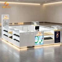 Nouveau design de kiosque à bijoux brillant avec vitrine de bijouterie, éclairage LED et pour centre commercial
