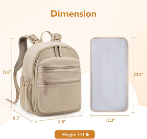Borsa <span class=keywords><strong>per</strong></span> pannolini in Neoprene zaino piccola borsa da viaggio Mini zaino <span class=keywords><strong>per</strong></span> pannolini <span class=keywords><strong>per</strong></span> neonato con tasche isolate, cinturini <span class=keywords><strong>per</strong></span> passeggini - Product Image 3