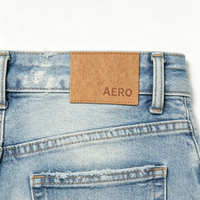 Étiquettes personnalisées en papier kraft écologiques thermosoudées pour jeans, vêtements, accessoires de confection à coudre, vente en gros, OEM, faible MOQ