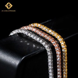 USA Cổ Hot Bán Iced OUT 2Mm Dây Chuyền Quần Vợt 925 Sterling Bạc Vvs Đồ Trang Sức Mỹ Moissanite Quần Vợt Chuỗi Người Đàn Ông Phụ Nữ - Product Image 3