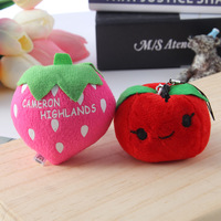 Nieuwe Custom Mini Pluche Op Maat Gemaakte Rugzak Clip Fruit Sleutelhanger Speelgoed Pluche Aardbei Watermeloen Hanger Dier Gevulde Sleutelhanger