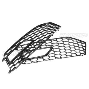 Nouvelle paire de grilles de pare-chocs avant en maille pour feux antibrouillard, garniture de calandre, uniquement pour Audi A4 B8.5 S-line S4 2013 2014 2015, noir brillant - Product Image 3