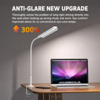 Lampe de bureau LED en métal, design anti-éblouissement, gradation par bouton-poussoir, réglage AC, protection des yeux, idéale pour la lecture des étudiants, les chambres et les salles d'étude