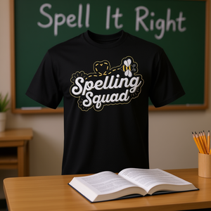 Camiseta Spelling Squad para participantes de Spelling Bee, color negro, unisex para adultos - Product Image 3