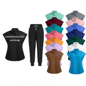 Tenue d'infirmière unisexe en coton et polyester, orange et rose, grande taille, pour hôpital - Product Image 1