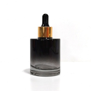 Luxury Frosted 30ml 50ml Pink Black Gradient Serum Cream <b>Pump</b> <b>Bottles</b> Cosmetic Essential Oil Glass Dropper <b>Bottle</b> - Product Image 5