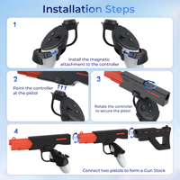 Accessoires VR 2 en 1 VR Gun Stock Magnétique avec Sling Stabilizer pour Meta Quest 3