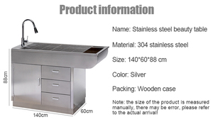 IN-PL01 Stainless Steel Pet Examination <b>Table</b> <b>Dog</b> Cat Treatment Surgical <b>Table</b> Veterinary Equipment Animal Disposal <b>Table</b> - Product Image 6
