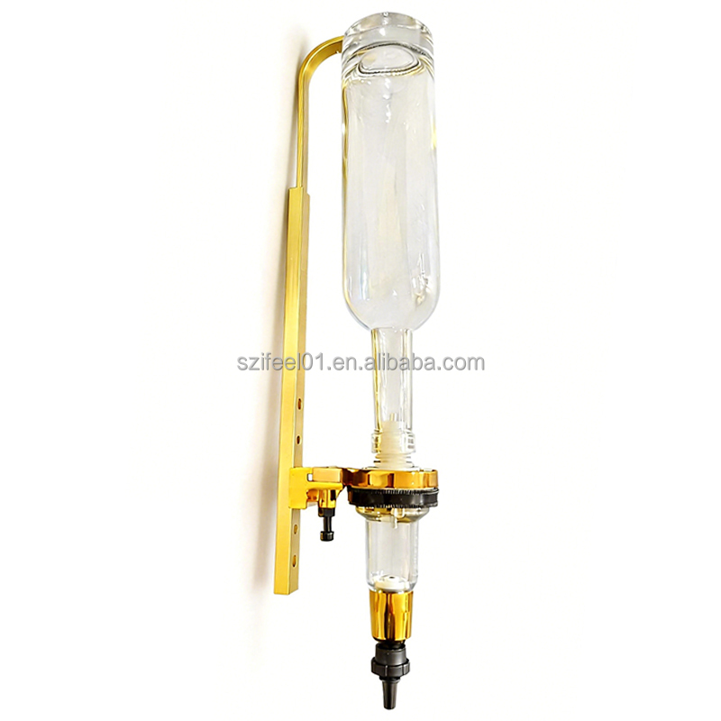 Gold perfume dispenser + stand 375ml bottle