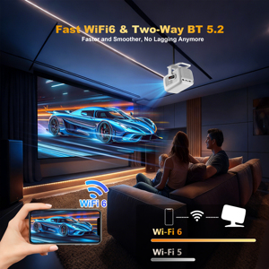 Topleo Portable Projector Android 13 Auto Certified <b>Mini</b> 4k Hd 1080p Smart Short Throw TP300 NTV High Brightness 450 ANSI Lumens - Product Image 4