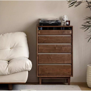 ตู้ลิ้นชักห้าชั้นลายภูเขา ไม้วอลนัท สำหรับเก็บของในห้องนอน - Product Image 2