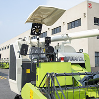 Moissonneuse-batteuse à alimentation complète Wubota 100 CV à axe vertical avec rouleaux de battage à dents en pointe pour le riz