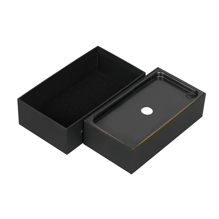 Custom Design New Style Fashion Black Mobile Phone Packing Rigid Paper Software Box Gift Boxes For Samsung/Iphone