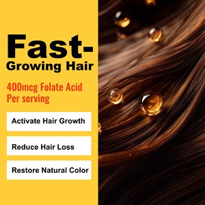 Suplemento de belleza para adultos con envío rápido, gomitas multivitamínicas que favorecen el cabello, las uñas y la piel, vitamina A, 60 gomitas, suplemento dietético - Product Image 3