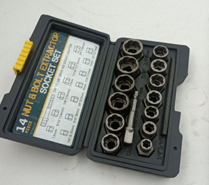 Set di 14 Estrattori per Bulloni e Dadi in Acciaio Cr-Mo, Strumento Professionale per Rimozione Viti Rotte e Antifurto - Product Image 5