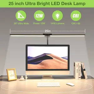 Hot Sale Double Lamp Head LED Office Desk Lamp Adjustable Swing Arm Table Light Gooseneck Reading Light