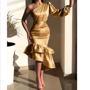 Vestido dourado para damas de honra, vestido dourado rosa dourado e dourado