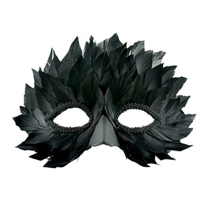 Máscara <span class=keywords><strong>de</strong></span> <span class=keywords><strong>Plumas</strong></span> <span class=keywords><strong>de</strong></span> <span class=keywords><strong>Cuervo</strong></span> Negro <span class=keywords><strong>de</strong></span> Tamaño Regular para Decoración <span class=keywords><strong>de</strong></span> Fiestas, Estilo Natural, para Halloween - Product Image 1