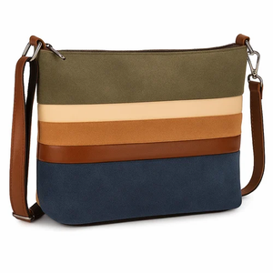 Bolso cruzado de cuero de ante para mujer, con cremallera, ligero, espacioso, elegante y duradero para viajes - Product Image 1