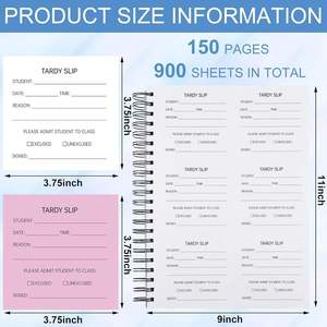 Dunzoom 1 Pack Cahier autocopiant Tardy Slip Book, copies sans carbone, 3.5x4.3 pouces, pour usage scolaire, pour étudiants, facile à retirer, à déchirer et à plier - Product Image 2