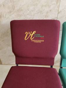 Chaises de théâtre en tissu empilables, modernes, en métal, bon marché, de 21 pouces, utilisées pour la location, pour les églises - Product Image 6