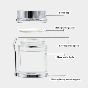 Emballage de luxe écologique personnalisé en verre transparent pour crème cosmétique, 30g, 50g, 80g, doré - Product Image 5
