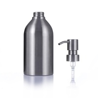 Bouteille de lotion en acier inoxydable à motif brossé de 500ml, distributeur de savon, bouteille de liquide pour shampoing