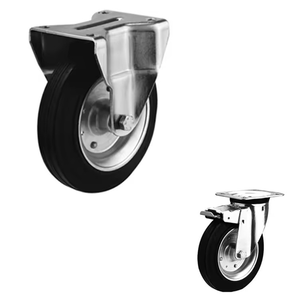 Roues industrielles européennes à roulement à billes, 3/4/5/8 pouces, roues en caoutchouc robustes, frein, meubles, grande capacité de charge - Product Image 5