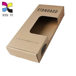 China Foldable Packing Kraft Corrugated Boxes Packaging Socks Package Box With Window