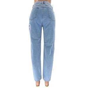 Pantalon en jean déchiré pour femme, décontracté, taille haute, pantalon Kot, Kizlar troué, pantalon Boyfriend, <span class=keywords><strong>Sexy</strong></span>, jean ample, mode 2022 - Product Image 6