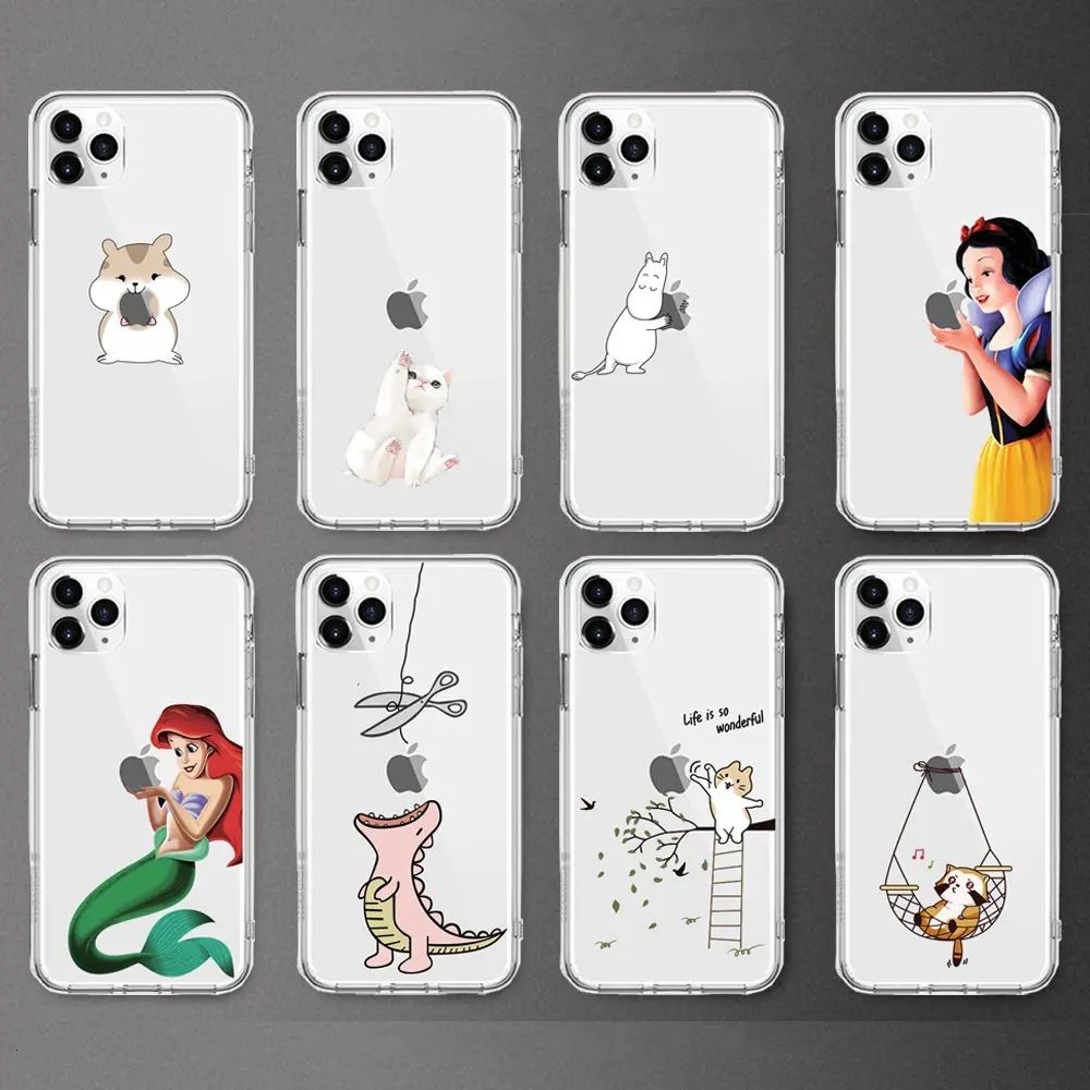 Snow White Princess Pattern Silicone Case For iPhone 5/6/7/8 Plus Xs Max TPU UV Printing Cover for iPhone 11/12 Pro Max SE 2020