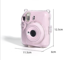 Étui de protection transparent pour Fujifilm <span class=keywords><strong>Instax</strong></span> Mini 12, coque rigide anti-rayures avec poche photo et bandoulière - Product Image 2