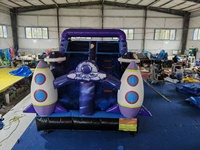 Château gonflable de jardin QY, toboggan et trampoline combinés, taille 4x4m, thème Bluey, personnalisable, en PVC commercial – Vente chaude