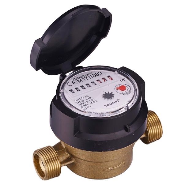 Younio R160 Class C Single Jet Water Meter Brass Body