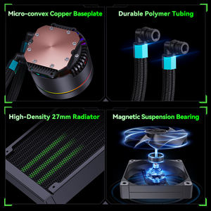 Refroidisseur liquide sans lumière SNOWMAN 360 mm <span class=keywords><strong>AIO</strong></span>, sans ventilateurs RGB PWM, radiateur en aluminium, dissipateur thermique pour boîtier d'ordinateur, roulement à fluide, installation facile - Product Image 6